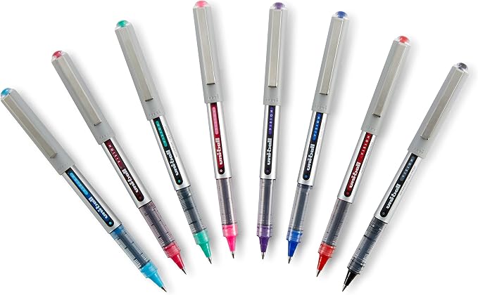uni-ball(R Vision(TM) Rollerball Pens,0.7 mm,Fine Point,Gray Barrel,Black Ink,60126,12 Count (Pack of 12)