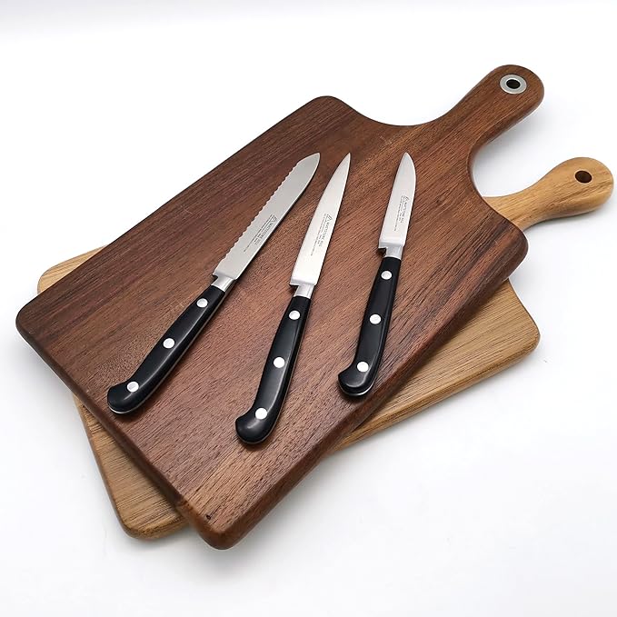 Paring Knife, MATTSTONE HILL 3.15" Small Kitchen Knife, Peeling Knife - German Steel, Triple Rivet Handle