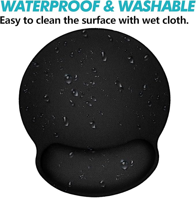 Ergonomic Mouse Pad 3 Pack with Wrist Rest Support, Round Gaming Mousepad with Smooth Surface & Non-Slip Rubber Base for Computer, Laptop, Office, Comfortable Memory Foam for Wrist Cushion