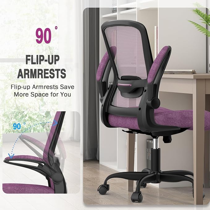 Ergonomic Office Chair w/Adjustable Lumbar, Flip Armrest, 135° Recline | Supports 300 lbs · Seat 19.48"–23.4" · Breathable mesh · 20–30 min assembly · 5-year warranty