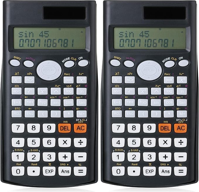 Mr. Pen Scientific Calculator - Solar Powered, 2 Line Display, Fraction & Statistics Calculations for School, College & High School Use (Pack of 2)