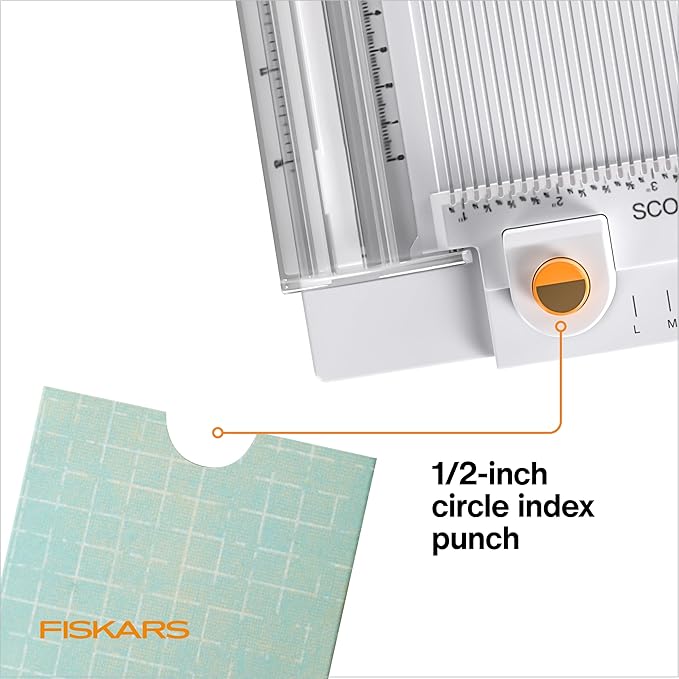 Fiskars 12" All-in-One PPC Tool, TripleTrack System, Scoring Surface, Pom Pom and Tassel Maker, Compact Folding Design for Crafting