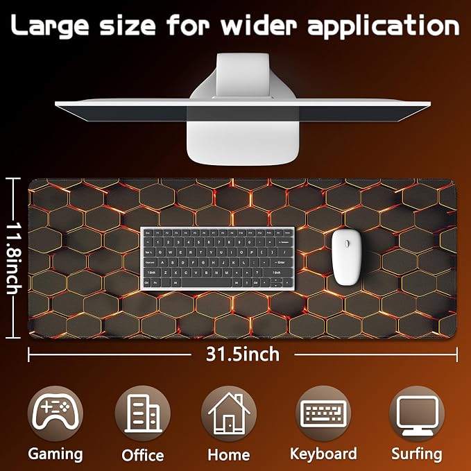 Mouse Pad Gaming - Desk Mat for Keyboard and Mouse - Large Mouse Pads for Desk, Gaming Mousepad with Non-Slip Base, Desks Pad (31.5" X 11.8") for Game, Office and Home