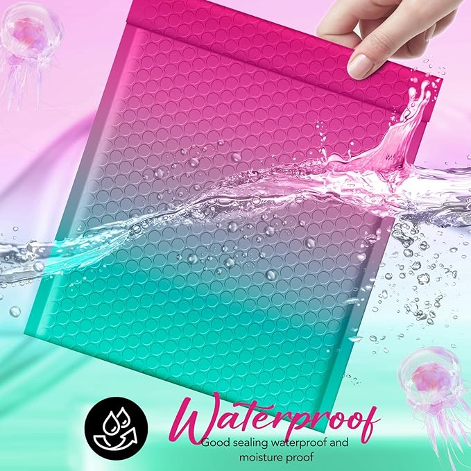 Fuxury Bubble Mailers 8.5x12" 240 Pack Padded Envelopes Usable Size 8.5x11"Thick Mailing Envelopes Bubble Opaque Padded Mailers Shipping Bags for Mailing Jewelry Makeup Small Business #2PinkGreen