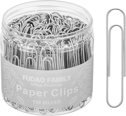 Jumbo Paper Clips, 2 Inch Paper Clip, 100 pcs Large Paperclips (Jumbo, Silver)