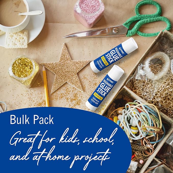 Glue Sticks Bulk Classroom, White Glue Sticks for Kids 12 Count, 0.32 Ounce, Washable All Purpose, for Kids, School and Home