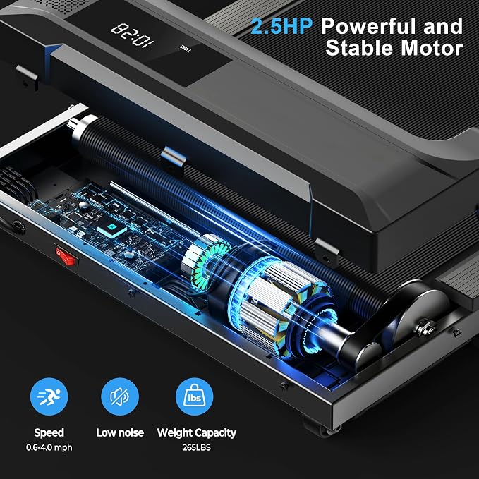 Walking Pad Treadmill for Home - Under Desk Treadmills Mini Portable Walking Running Machine Slim Compact Motorized Electric Treadmill with Adjustable Speed Remote