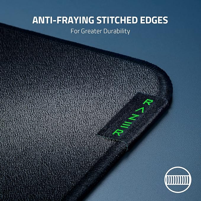 Razer Strider Hybrid Mouse Mat with a Soft Base & Smooth Glide: Firm Gliding Surface - Anti-Slip Base - Rollable & Portable - Anti-Fraying Stitched Edges - Water-Resistant - Large
