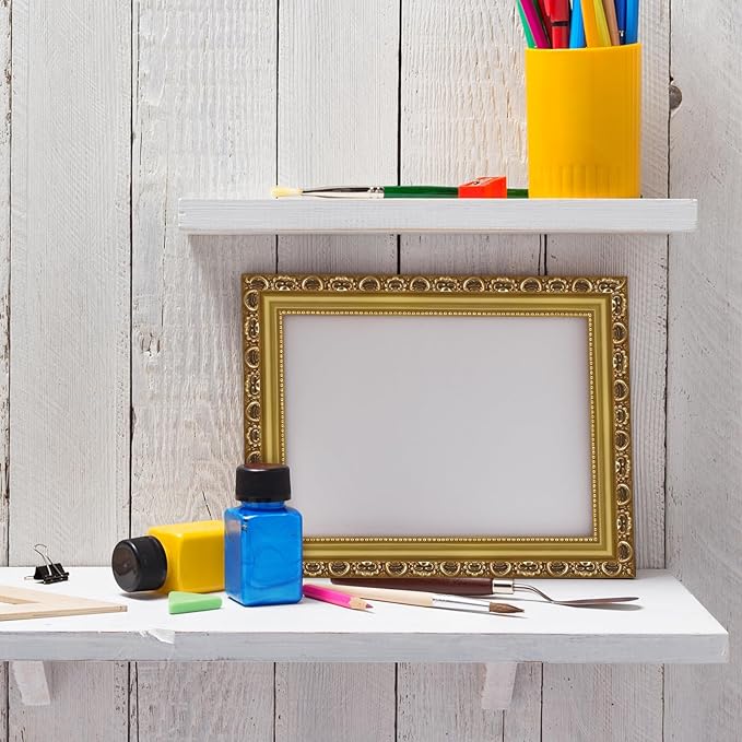 Outus 68FT Gold Frame Bulletin Board Border Die-Cut Straight Border Trim for Classroom Chalkboard, Picture Frames, Artworks, Walls, Mirrors & Office Decor, Classic Metallic Frame Molding(Delicate)