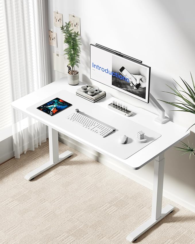 YSAGi Leather Desk Protector, Office Mat, Large Mouse Mat, Non-Slip PU Leather Blotter, Laptop Desk Mat, Waterproof Writing Pad for Office and Home(White, 42" x 17.2")