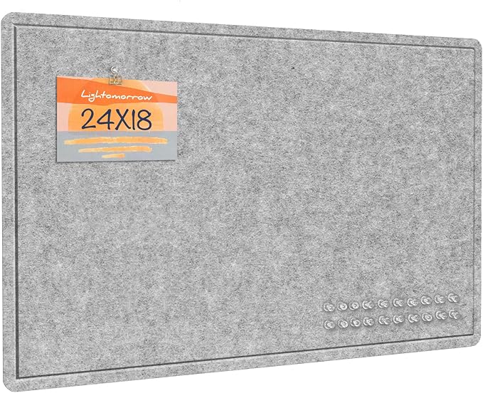 Felt Bulletin Board 24x18 inches, Decorative Pin Board for Home & Office | Cork Board Alternative for Wall with Push Pins, Display Mood Board for Photos, Notes & Reminders
