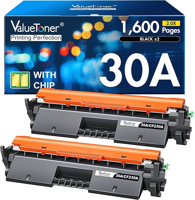 Valuetoner Compatible Toner Cartridge for HP 30A Black Toner Cartridge | 2-Black Replacement for LaserJet Pro MFP M203dw M227fdn M227fdw M203dn M203d M227sdn M227 M203 Printer