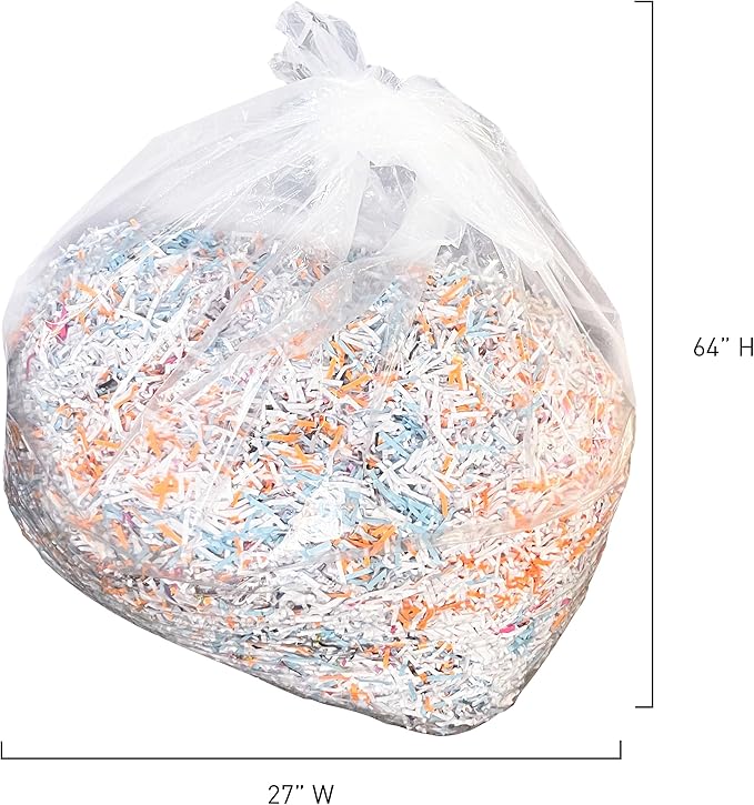 IDEAL AC0922H Shredder Bags – 27” x 64” Gusseted, 65-Gallon Capacity, Heavy-Duty Bags for IDEAL 4606 and 4108 Shredder Models