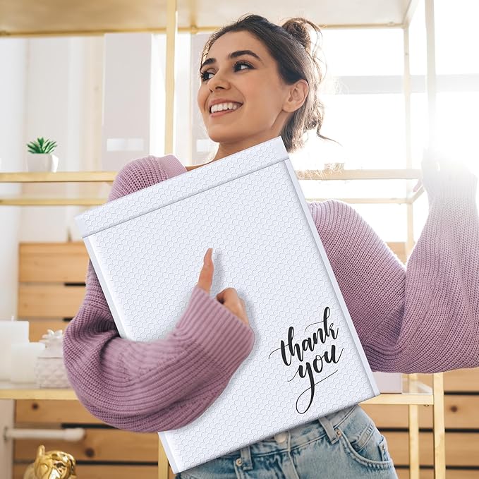 Fuxury Bubble Mailers 14.5x20" 15 Pack White Extra Large Padded Envelopes Usable Size 14.5x19" Self Seal Bubble Envelopes Padded Mailers Shipping Bags for Mailing book Clothes Small Business #7
