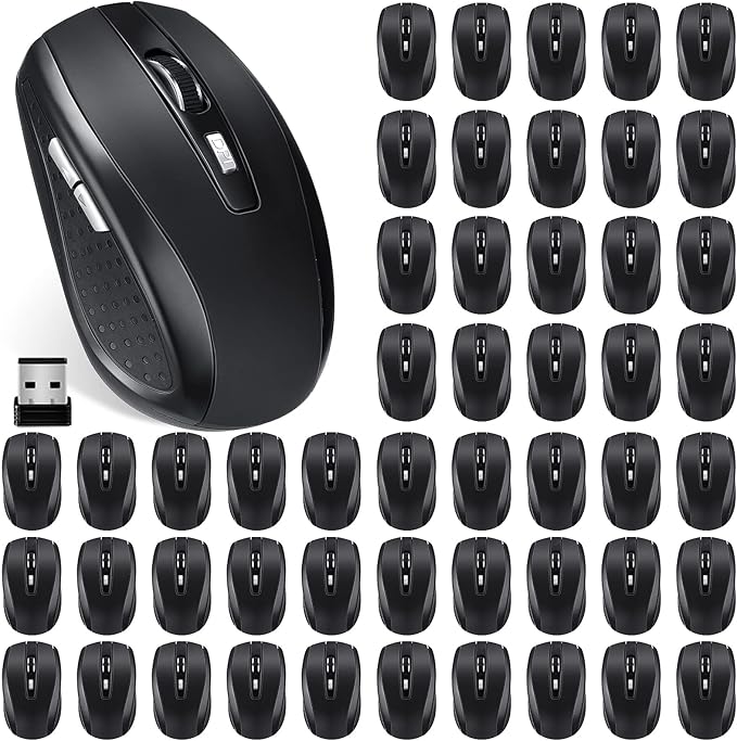 Macarrie 20 Pack Wireless Mouse for Laptop 1200dpi Wireless Computer Mouse Bulk with 6 Buttons Included USB Receiver Compatible with Windows, Pc, Computer