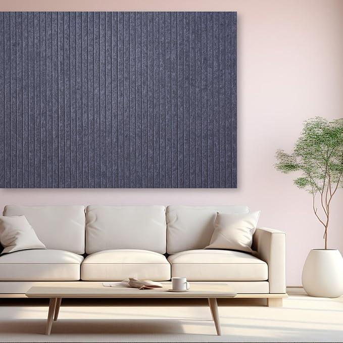 YOUDEFUL 47" x 35" Large Felt Bulletin Board, Dark Grey | 12 Pcs Self-Adhesive Cork Board Alternative, Pin Boards for Wall Decor, Home, Office, Classroom,Dorm