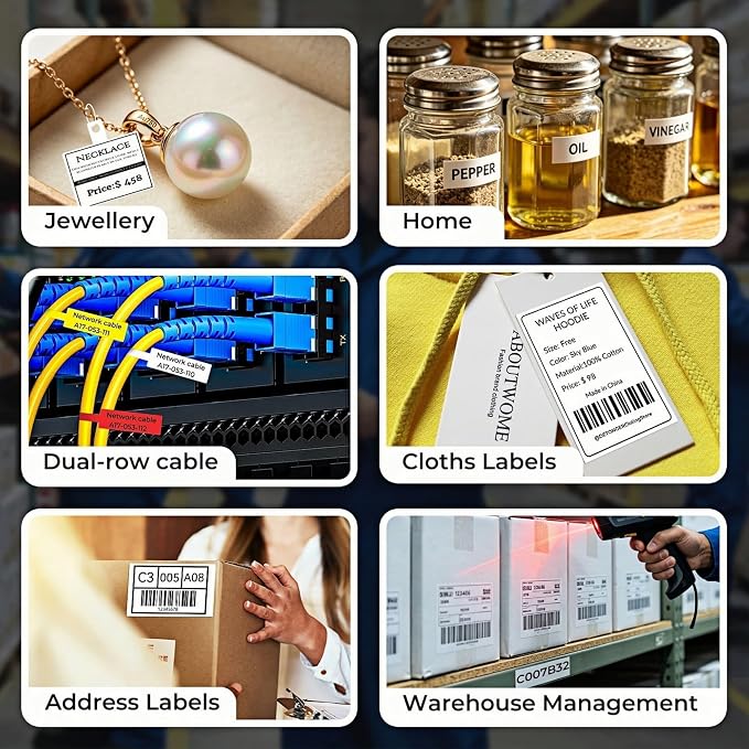 P1 Label Maker Machine 2" Portable Barcode Sticker Maker Printer, Thermal Label Maker for Small Bussiness, Home Organization, Bakery Shop, Office (with 1 Roll 2"x1.2"(50x30mm) Thermal Label)