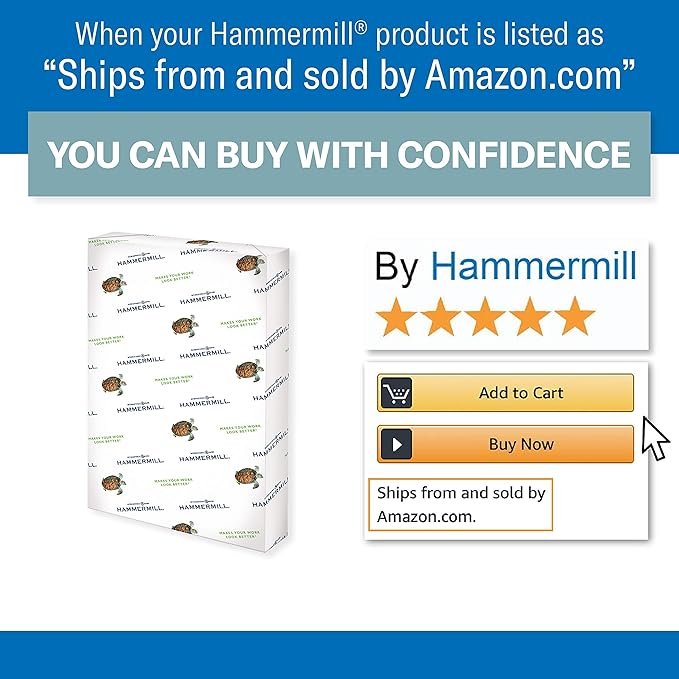 Hammermill Colored Paper, 20 lb Canary Printer Paper, 11 x 17-1 Ream (500 Sheets) - Made in the USA, Pastel Paper, 102152R