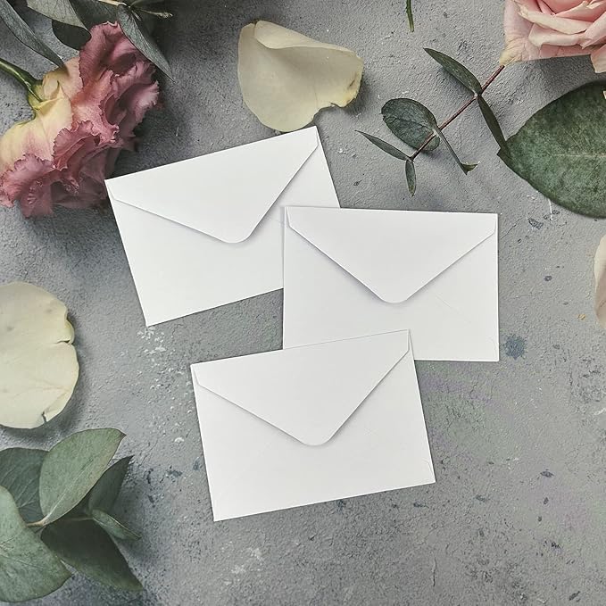 150 Packs of Gift Card Envelopes, white Mini Envelopes, Gift Card Holder, Business Card Envelopes (4"x2.75") (White)