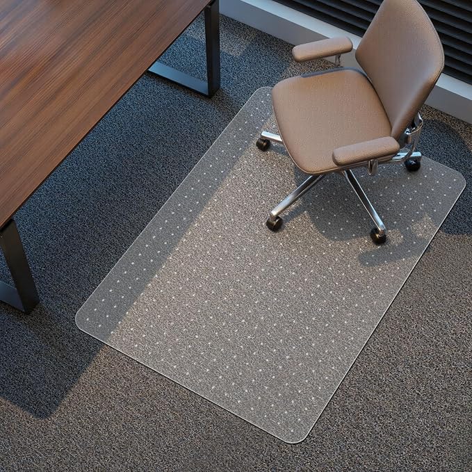 Kuyal Office Chair Mat for Carpet, Clear Heavy Duty Computer Chair Mat | 36''x48'', Under Desk Protector Carpeted Floors Mat, Easy Chair Movement,Ship Flat