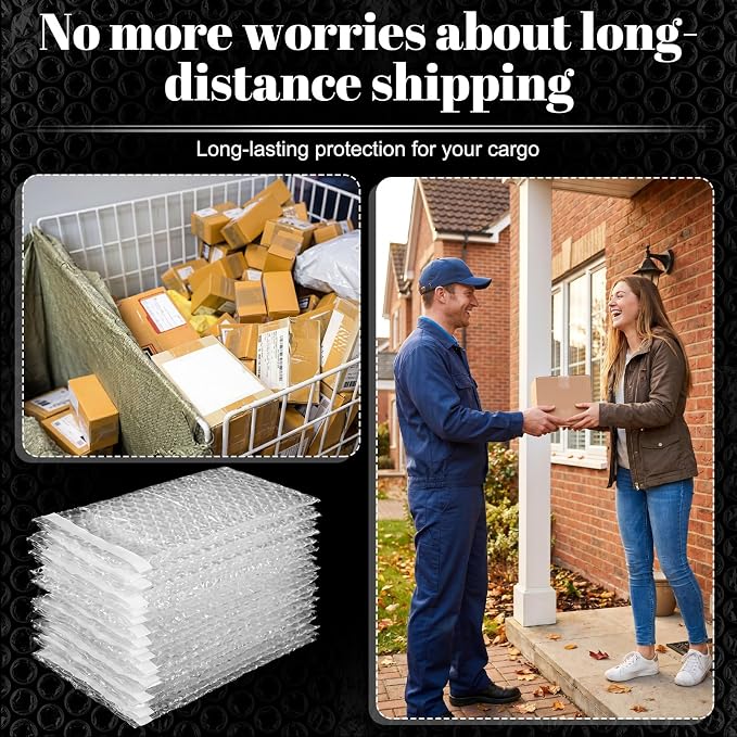 Frienda 150 Pcs Self Adhesive Bubble Bags Packing Pouches, 2" X 3.15" | Double Wall Clear Protective Wrap, Shockproof for Small Business Shipping Packaging, Cushioned Fragile Items Protection