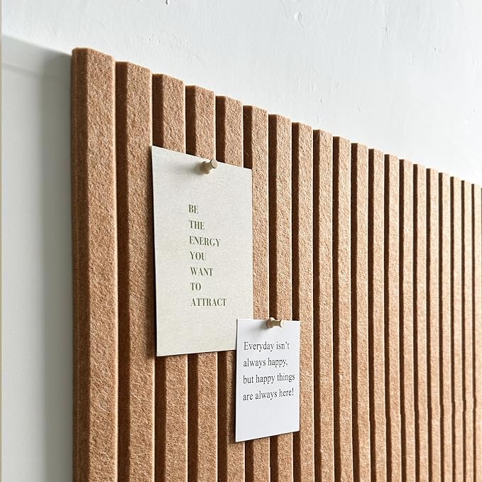 48" x 36" Large Felt Bulletin Board 1/2" Thick, Burnt Orange | 12 Pack Felt Tiles, Cork Board Alternative, 60 Adhesive Tabs, Pin Board for Home Office Decor with Easy Install