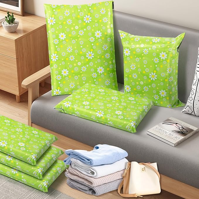 Oududianzi Poly Mailers 10x13, 100PCS Waterproof Shipping Bags, Shipping Envelopes, Mailing Poly Bags, Self-Seal Polymailer Packaging Bags for Small Business (Daisy)