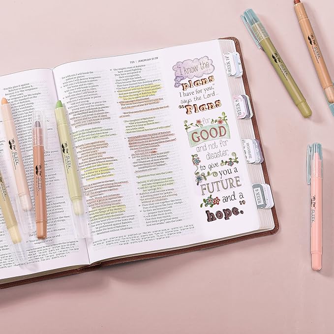 Mr. Pen- Bible Highlighters No Bleed Highlighters, Vintage Colors, 8 Pack, Gel Pen Highlighter