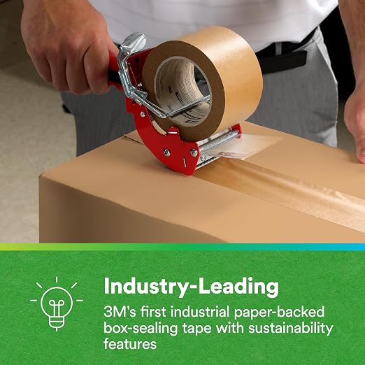 3M Scotch Performance Paper Box Sealing Tape 570, 1.9 in x 55 yd, 1 Roll | Brown, Recycle-Compatible, Great for Packaging, Shipping, and Moving