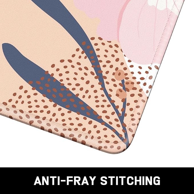 Mouse Pad, Minimalism Marble Style Computer Pad, Anti-Slip Rubber Mouse Mat with Stitched Edges for Gaming, Office, Laptop, PC, Women, 9" x 8" Thick 3 mm, Minimalist Flower