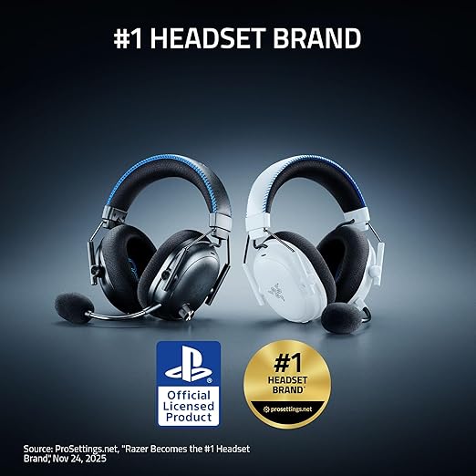 Razer BlackShark V3 Pro Wireless ANC Gaming Headset for PS5: Full Band Mic - 50mm Drivers - 2.4 GHz, Bluetooth, 3.5mm - Works with PC, Mac, Nintendo Switch, Smartphone - Long Battery Life - Black