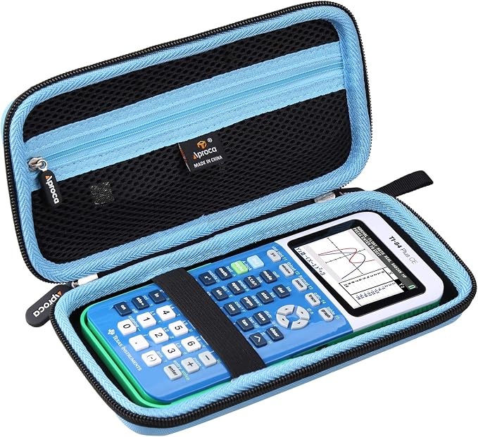 Aproca Calculator Case Compatible with Texas Instruments TI-84 Plus CE/TI-84 Plus/TI-83 Plus/TI-89 Titanium/TI-85 / TI-86 Color Graphing Calculator - Storage Bag Blue(Case Only)