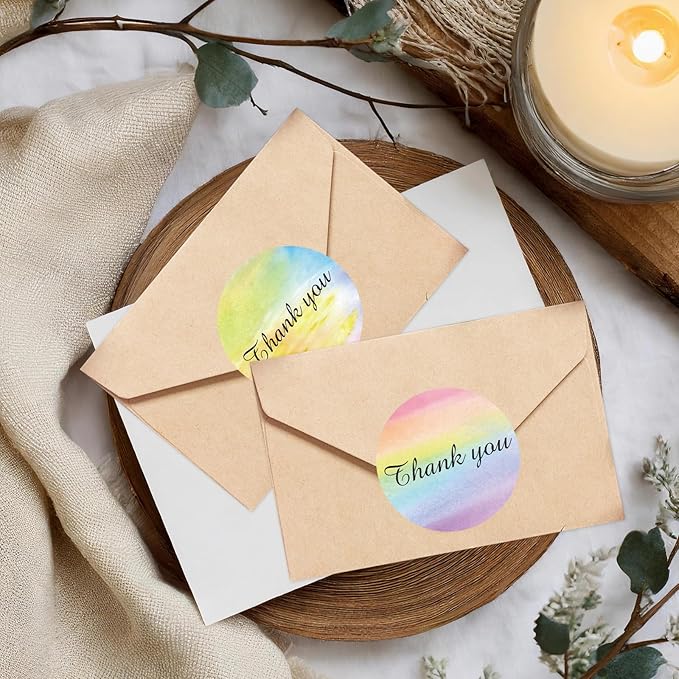 3 Inch Rainbow Round Thermal Label, Self-Adhesive Waterproof Circle Sticker for Logo Design, Multipurpose Direct Thermal Labels, 410 Sheets/1 Roll