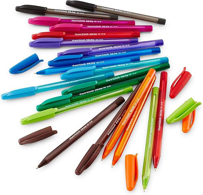 Paper Mate InkJoy 100ST Ballpoint Pens, Medium Point (1.0mm), Assorted, 18 Count