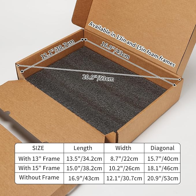 CRUGLA Laptop Shipping Box with Cushioned Foam, Up to 17 inch Corrugated Cardboard Mailer for Laptop Notebook Shipment,1 Pack