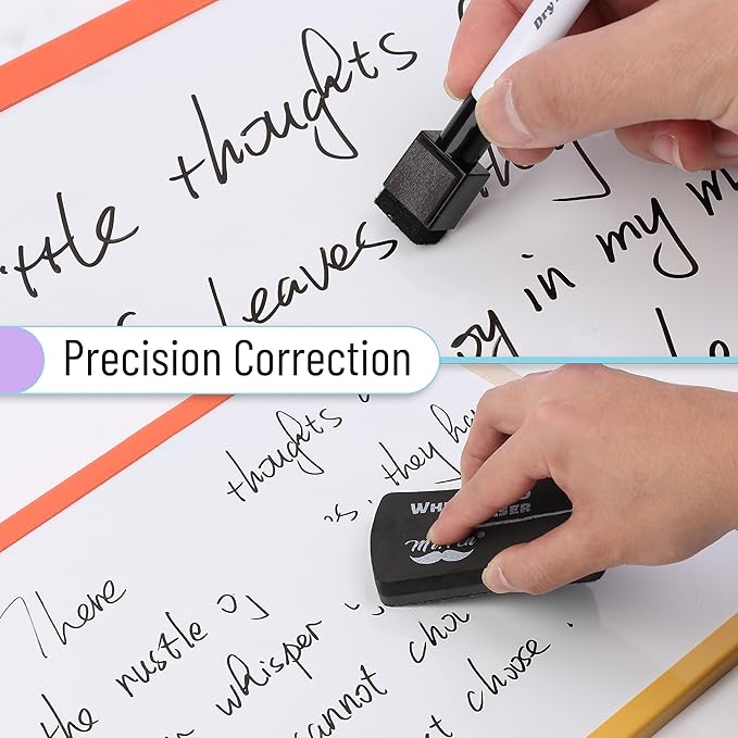 Mr. Pen- Magnetic Dry Erase Markers Bulk, 12 Pack, Black, Fine Tip, Dry Erase Markers with Eraser Cap