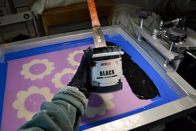 Screen Printing Fabric Ink Black (8oz.) - Plastisol Ink for Screen Printing, Fast Curing Fabric Paint - Screen Print Direct®, USA Made