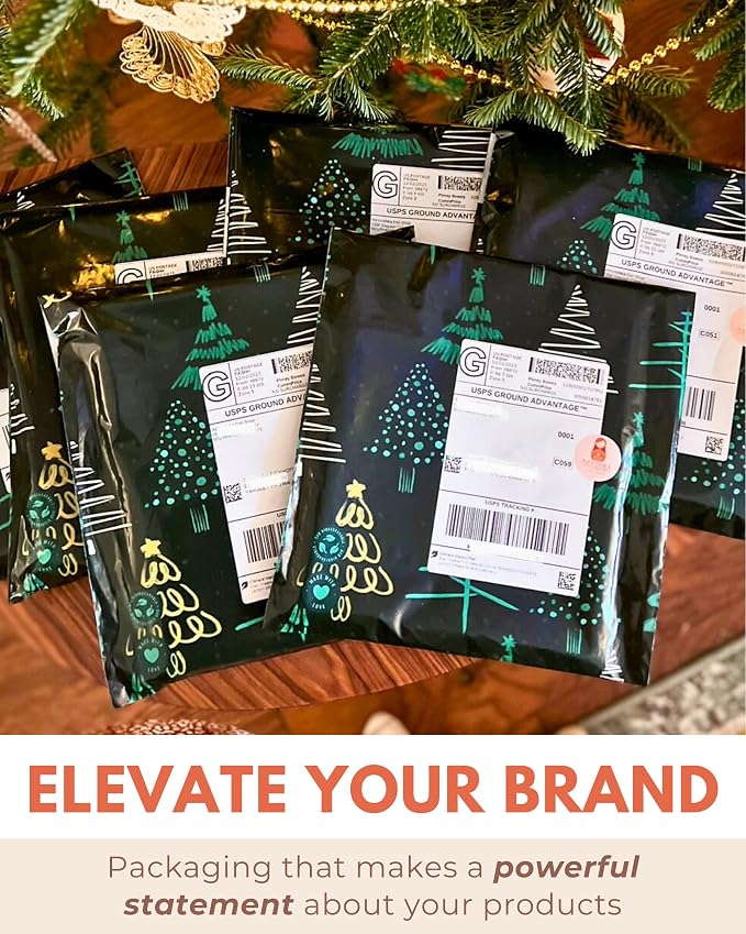 Poly Mailers 6 x 9 Inch - 25 pack Biodegradable Shipping Bags for Stationery and Small Accessories - Impack Self-Seal Waterproof Thick Mailing Envelope for Small Items - Pine Forest