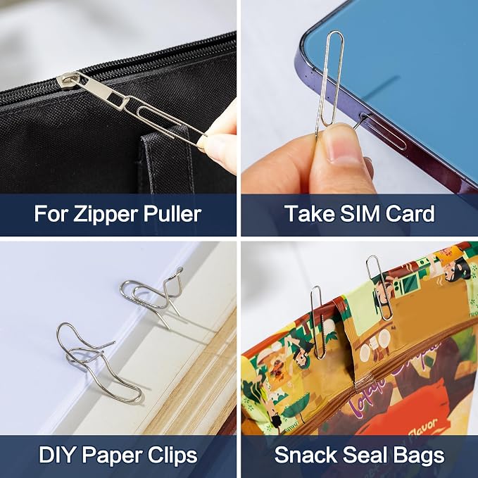 deli Jumbo Paper Clips Smooth, 10 Boxes of 100 Each, Silver | 1000 Large Paper Clips