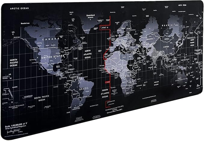 Gaming Mouse Pad,Hosimoln Large Mouse Pad Size 31.5x11.8 Thickness 0.1inches,Premium-Textured Non-Slip & Waterproof Computer Mousepad with Stitched Edges for Gaming, Office & Home-80x30 Map002