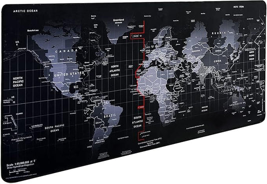 Gaming Mouse Pad,Hosimoln Large Mouse Pad Size 31.5x11.8 Thickness 0.1inches,Premium-Textured Non-Slip & Waterproof Computer Mousepad with Stitched Edges for Gaming, Office & Home-80x30 Map002