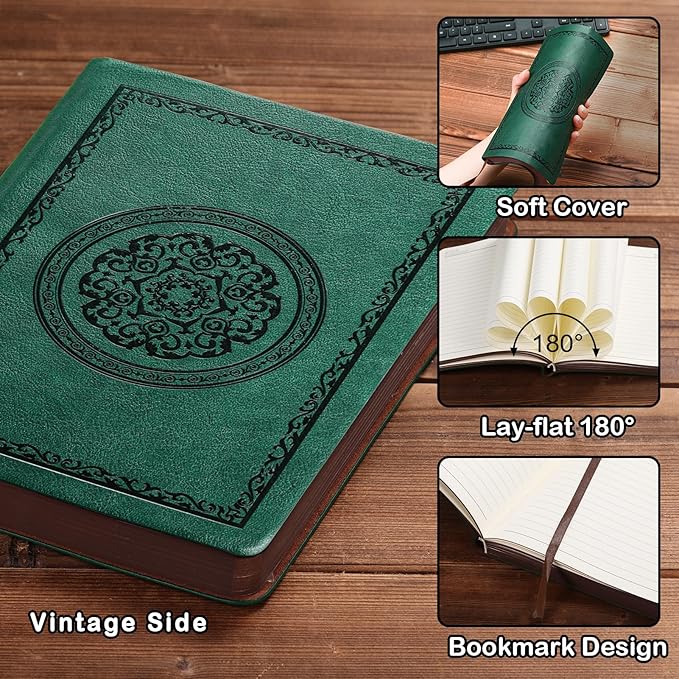 2026 Leather Vintage Journal Notebook,300 Pages,Leather Softcover Lined Journal Notebooks for Women Men,Notebook Journals for Writing Travel,Business,Office,8.5'' X 11.3''