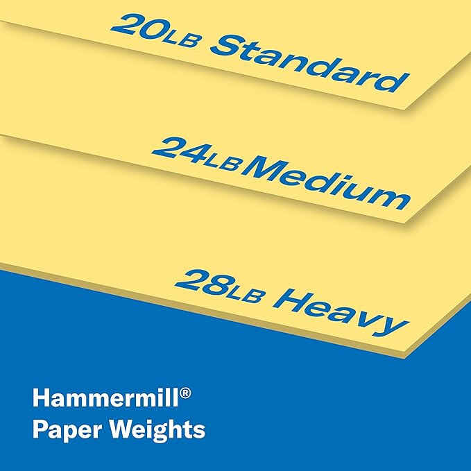 Hammermill Colored Paper, 20 lb Buff Printer Paper, 8.5 x 11 - Made in the USA, Pastel Paper, 103325R - 1 Ream (500 Sheets)