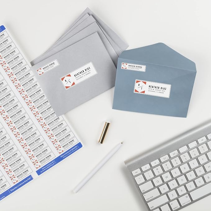 Avery® Mailing Address Labels, Inkjet Printers, 10,000 Labels, 1/2 x 1-3/4, Permanent Adhesive, Easy Peel® (5 Packs 8167)