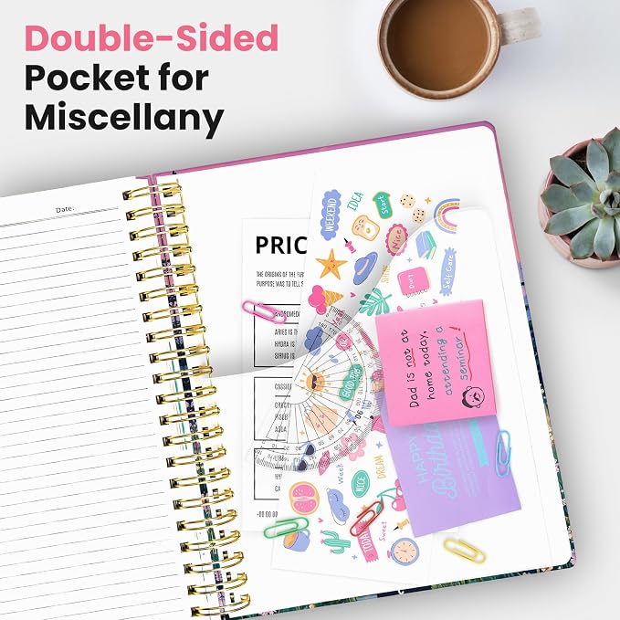 Spiral Notebooks for Work 5 Subject Notebook with Removable Dividers | Aesthetic Hardcover Journal for Women 8.5" x 11" College Ruled 280 Pages Journal for School & Note Taking, Dreamscape Hills