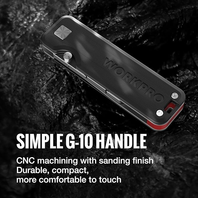 WORKPRO Premium Titanium Utility Knife, CNC Unibody, Lightweight G-10Handle Folding Box Cutter, Quick Change Blade Razor Knife,Ideal Gifts for Men Women, with 10 Extra Blades