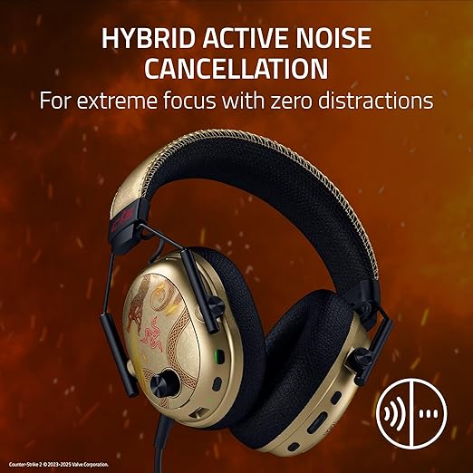 Razer BlackShark V3 Pro Wireless ANC Gaming Headset for PC: Full Band Mic - 50mm Drivers - 2.4 GHz, Bluetooth, USB, 3.5mm - Works with Mac, PS5, Nintendo Switch, Smartphone - Counter-Strike 2 Edition