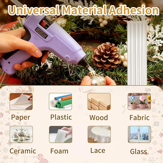 SUNFATT Full Size Hot Glue Sticks,(30 Pcs) 8" x 0.43" Glue Sticks Perfect for Hot Glue Gun,Easily Create and Bond Crafts on Wood,Plastic,Glass,Flowers,Fabrics,Foam,Jewellery.