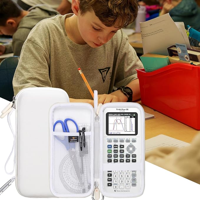 Aproca Calculator Case Compatible with Texas Instruments TI-84 Plus CE / TI-84 Plus / TI-83 Plus / TI-89 Titanium / TI-85 / TI-86 Color Graphing Calculator -White (Case Only)