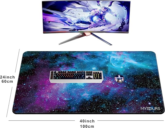 Mydours 40" x 24" Gaming Mouse Pad, XXXL Full Desk Pad (Purle Universe) | Non-Slip Rubber & Smooth Fabric, Computer Pad Protector, Extended Desk Mat for Gaming, Office, Home, Workingg